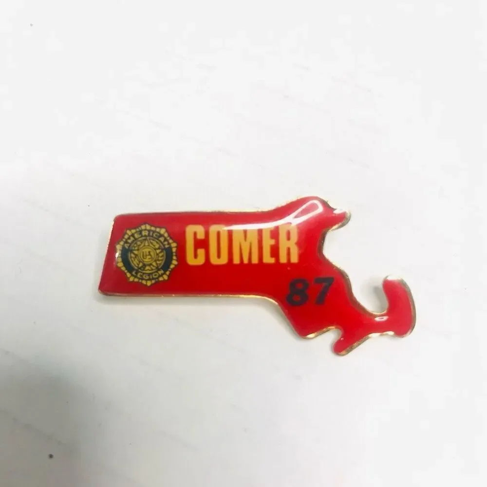 american legion comer 1987 massachusetts red Pin back 2